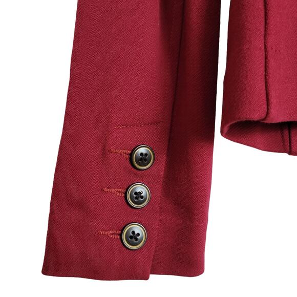 Cabi #3175 Rhubarb Red "Outing Blazer" Button Down Jacket Ponte Knit - Size 0 - Picture 5 of 9